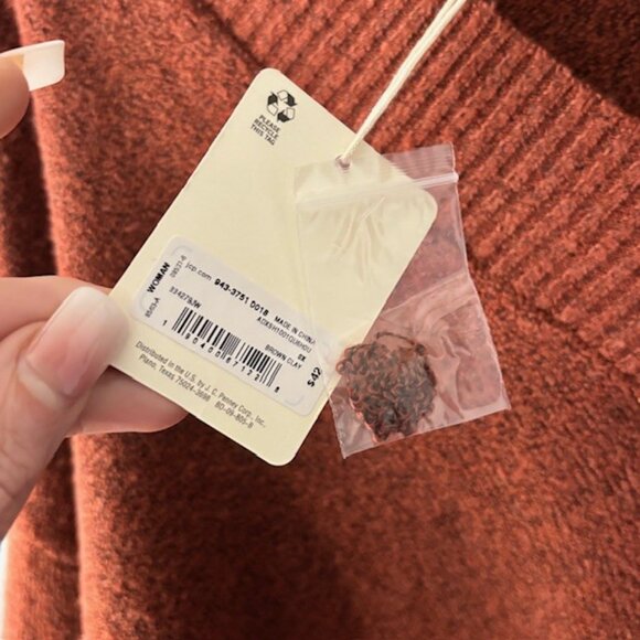 Ana Approach V-Neck Ribbed Knit Pullover Sweater Brown Clay OX Soft NWT $42 - Picture 6 of 7